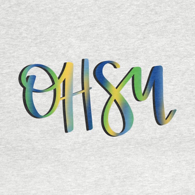 ohsu cursive tie-dye logo by laurwang